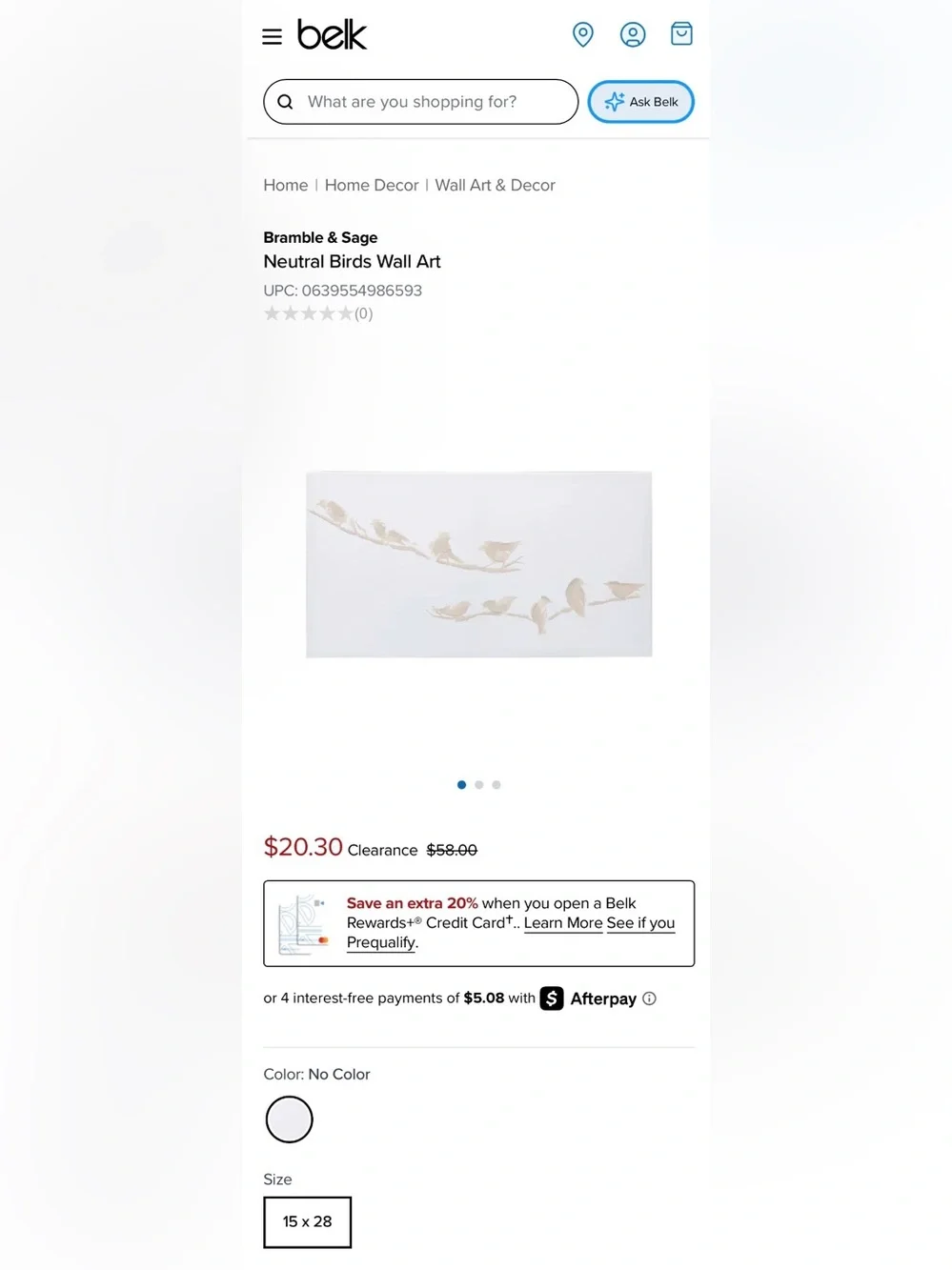 BRAMBLE & SAGE NEUTRAL BIRDS WALL ART | 15 X 28 IN.